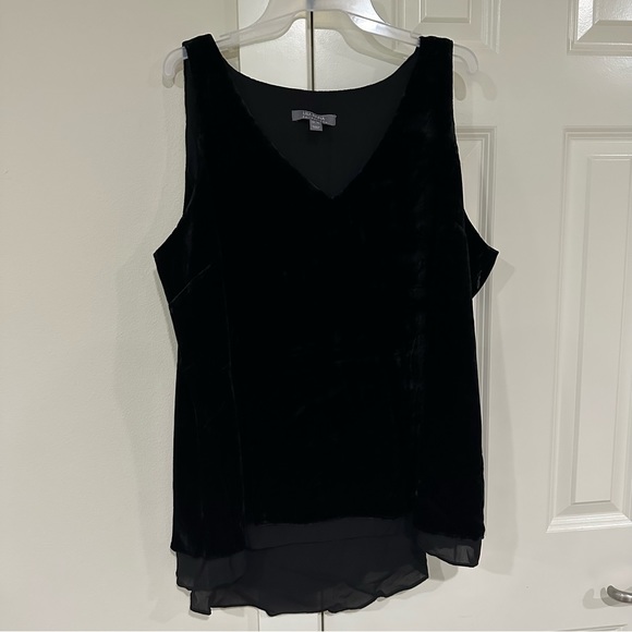Women’s Size XL Lisa Rinna Collection Black Velvetty Tank Top - Picture 1 of 2